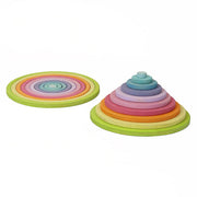 Grimm's Houten Concentrische Ringen en Schijven, Pastel, 20-delig