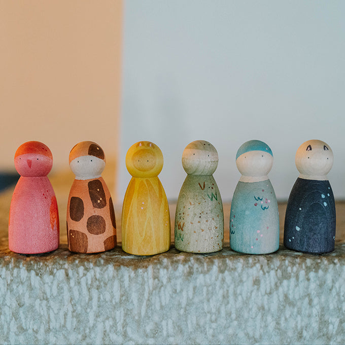 Grapat Houten Dieren Nins Set, The Animal Crew, 6-delig