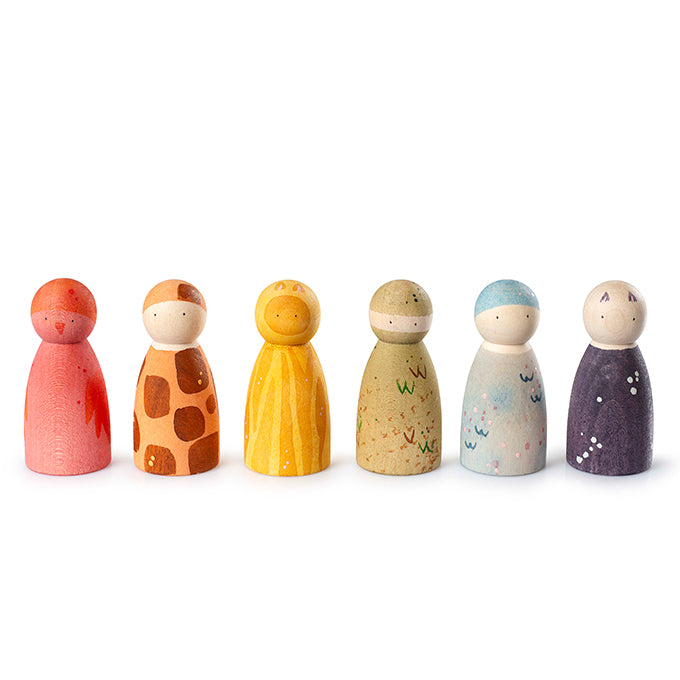 Grapat Houten Dieren Nins Set, The Animal Crew, 6-delig