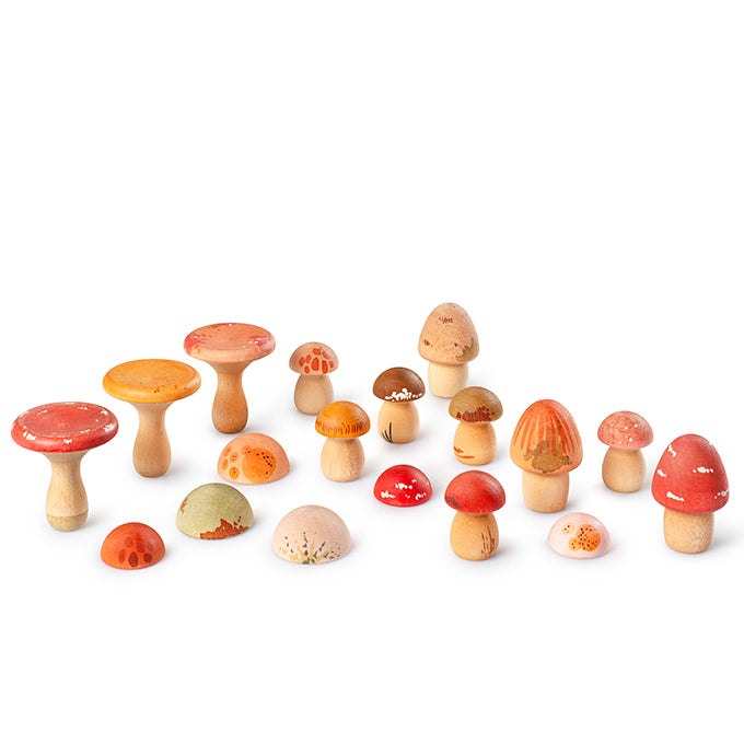 Grapat Houten Paddenstoelen, Mushroom Grove, 18 stuks