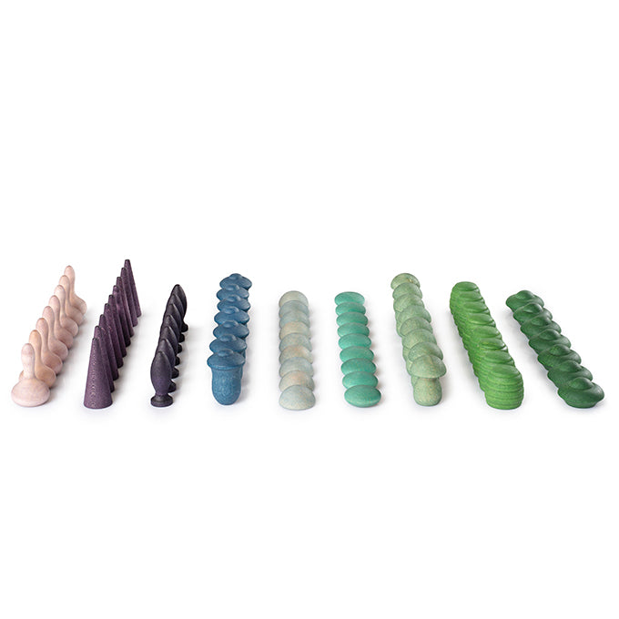 Grapat Mandala vormen, Koele kleuren, 81 stuks