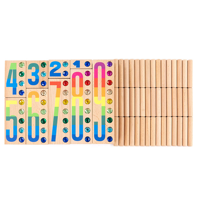 Bajo Houten Nummer Blokken, 54-delig