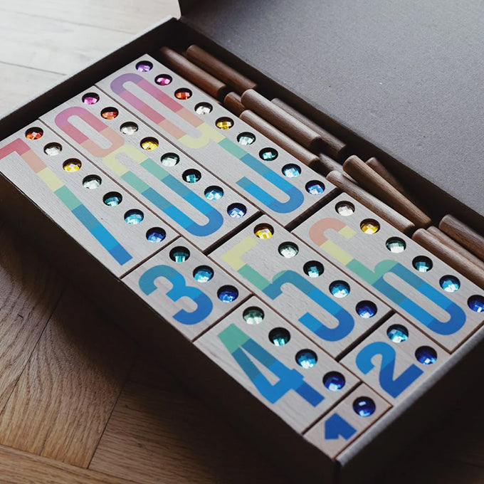 Bajo Houten Nummer Blokken, 54-delig