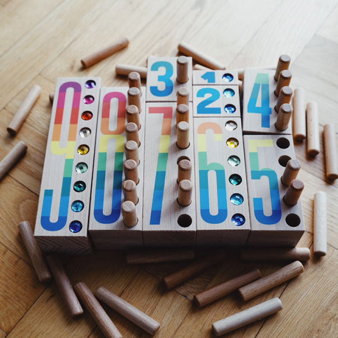 Bajo Houten Nummer Blokken, 54-delig