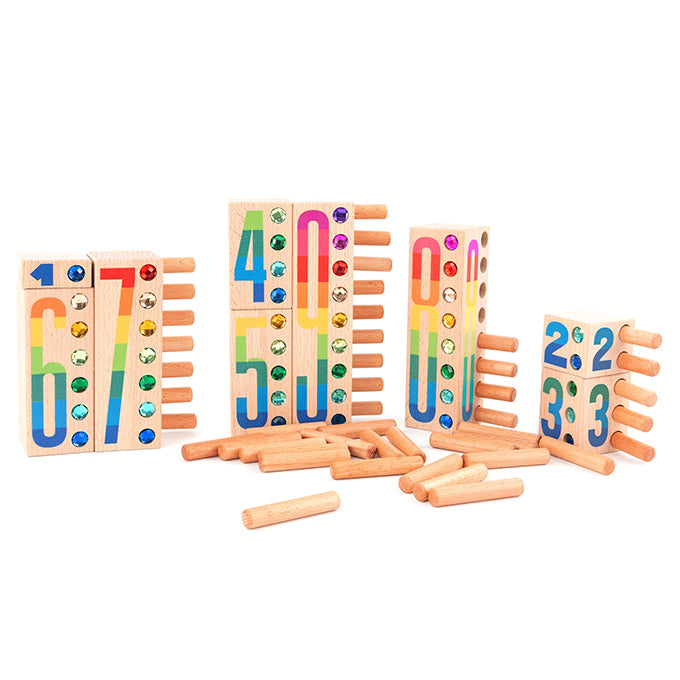 Bajo Houten Nummer Blokken, 54-delig