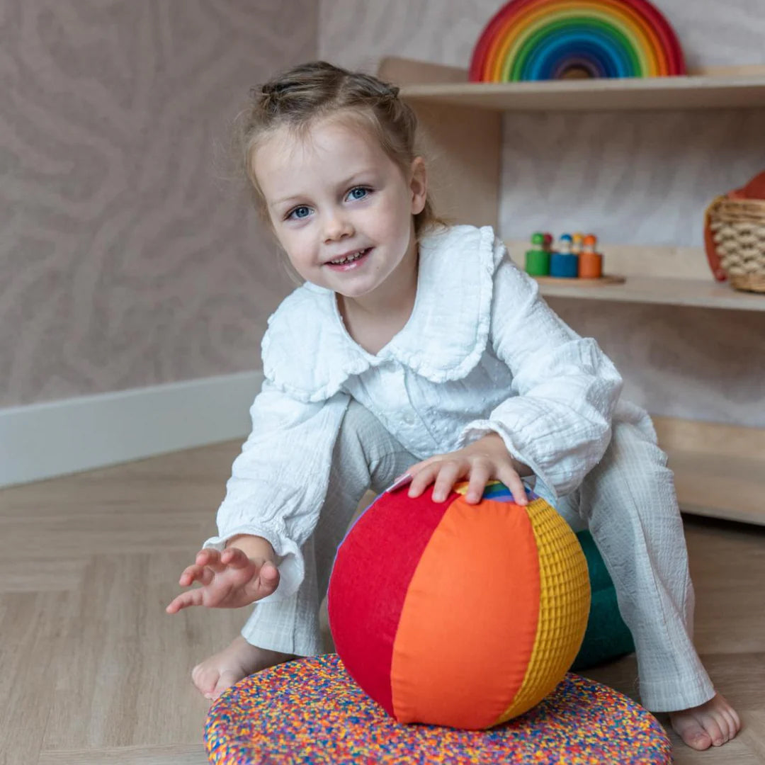 Little Botanic Label Sensorische Ballonbal plus Pittenzakjes set - Regenboog