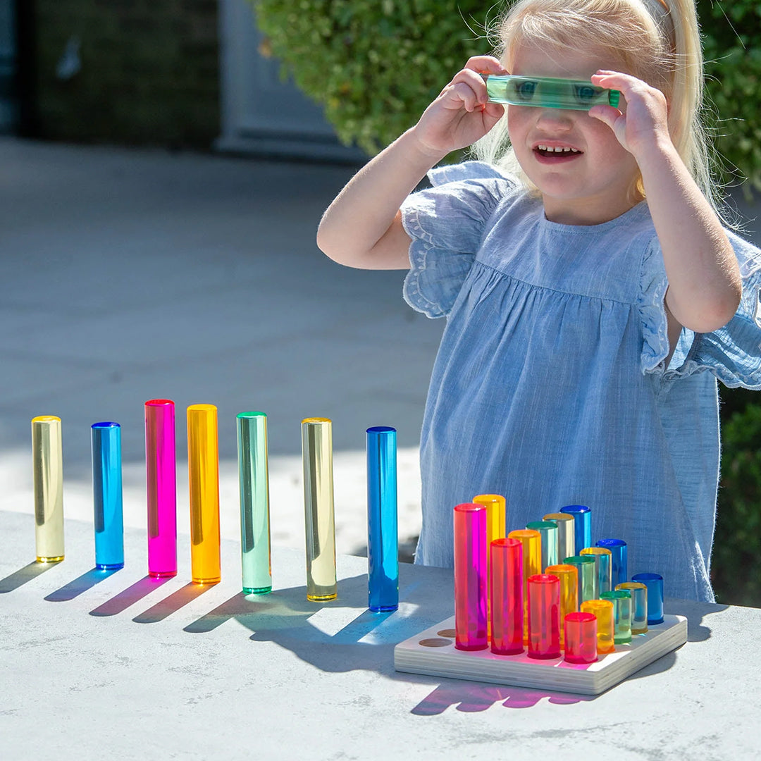 TickiT Blokkenset Gem Columns in houten tray - Gem Column Tray, 25-stuks
