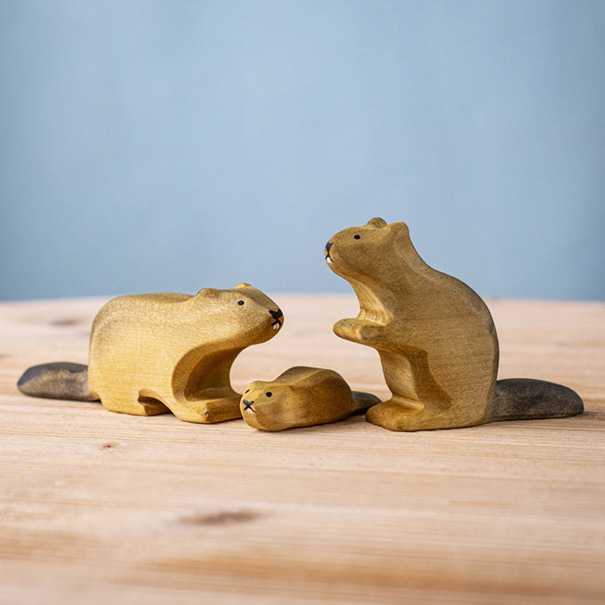 Bumbu Toys Houten Bever Familie Set
