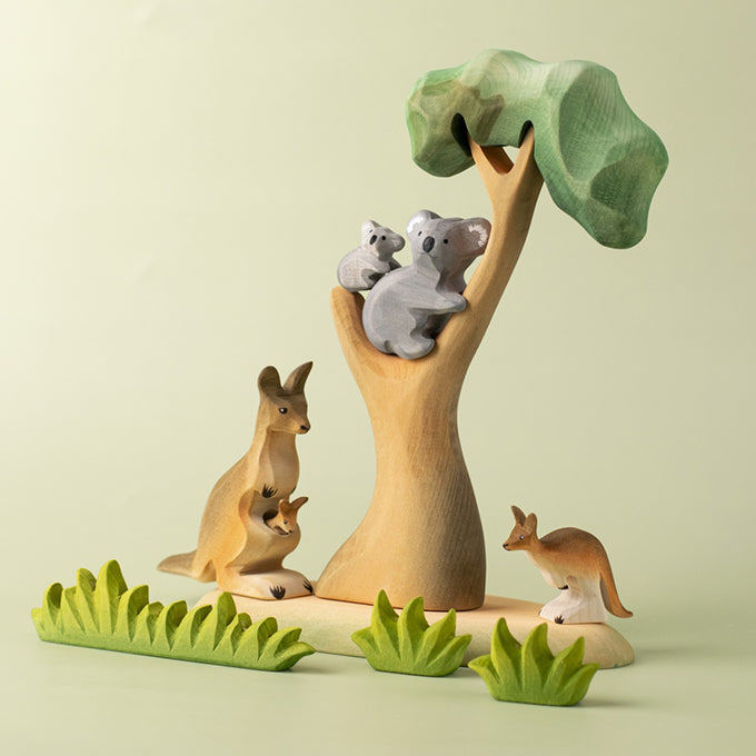 Bumbu Toys Houten Koala beren en Eucalyptusboom Set