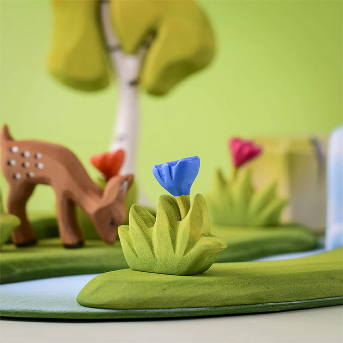 Bumbu Toys gras met Blauwe bloem