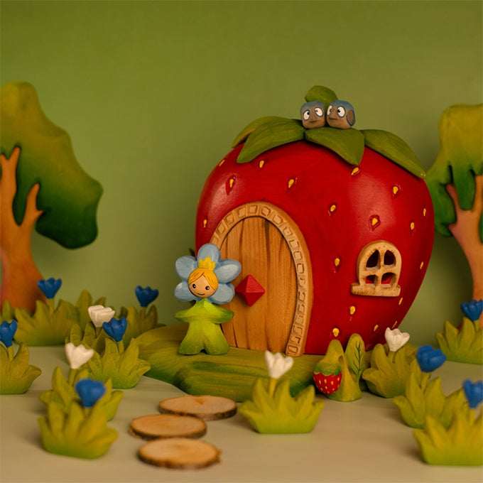 Bumbu Toys gras met Blauwe bloem