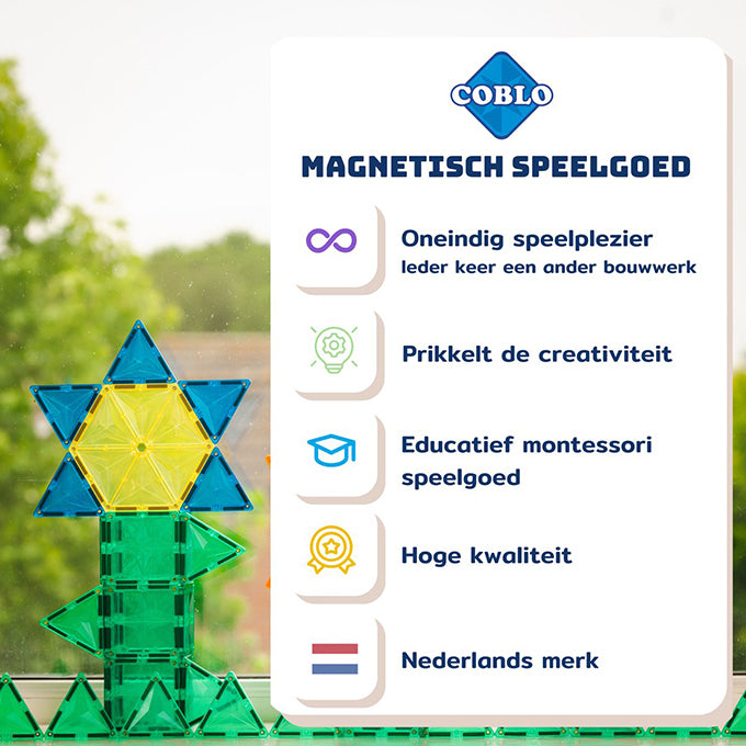 Coblo magnetische tegels hexagon pastel 6 stuks
