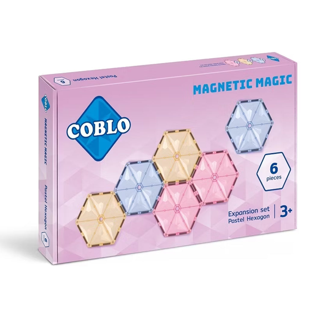 Coblo magnetische tegels hexagon pastel 6 stuks