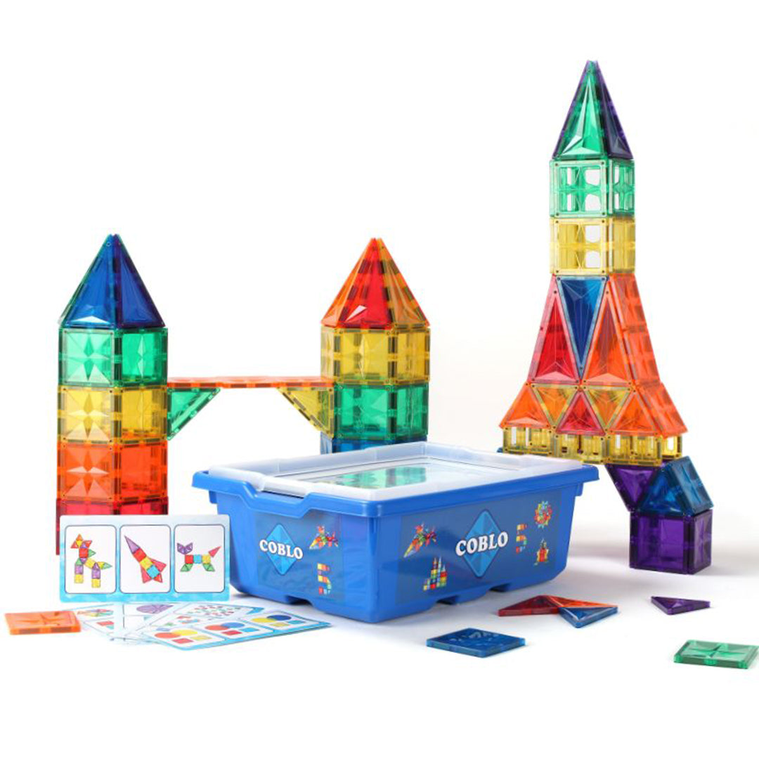 Coblo magnetische tegels classic 200 stuks in schoolbox