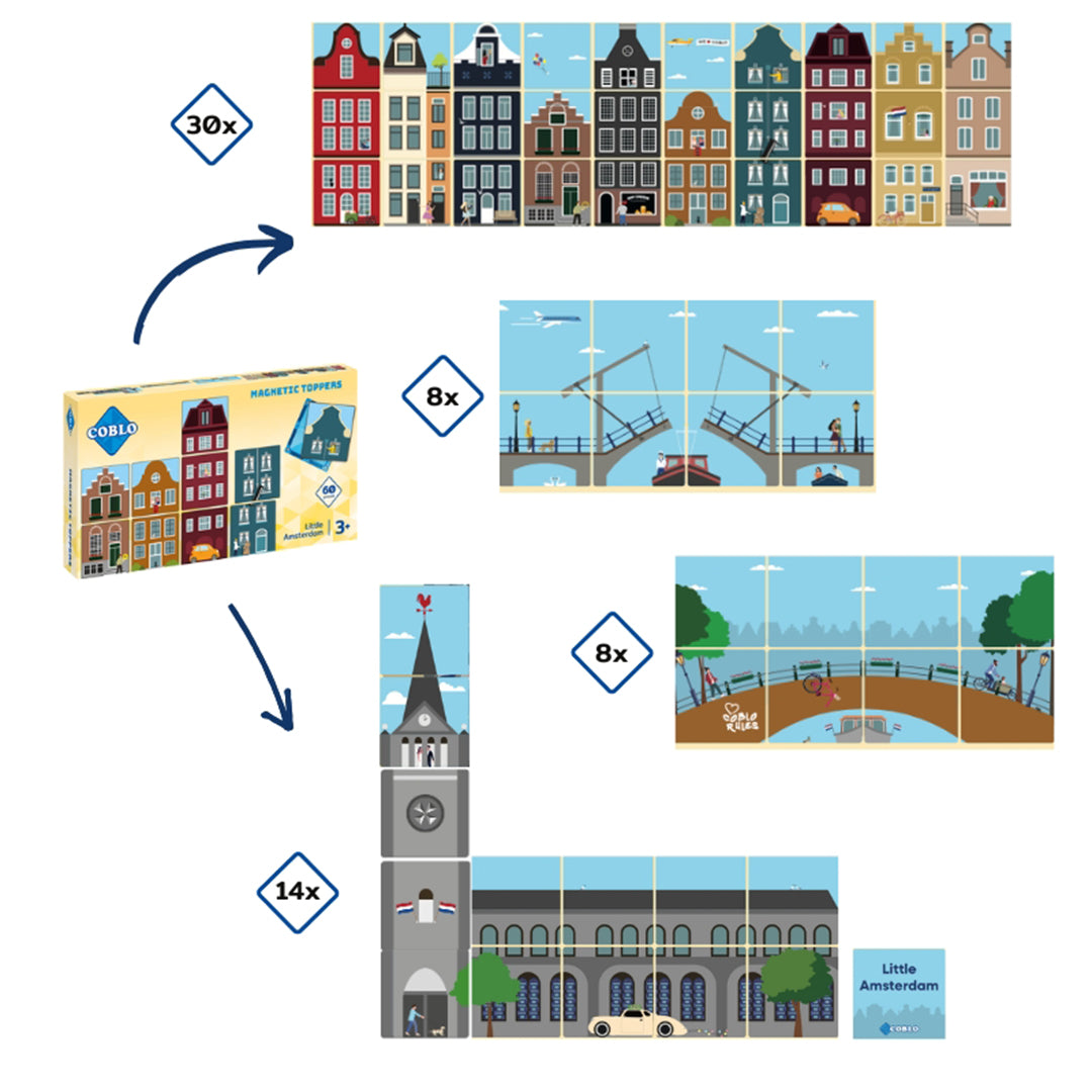 Coblo toppers Klein Amsterdam 60 stuks
