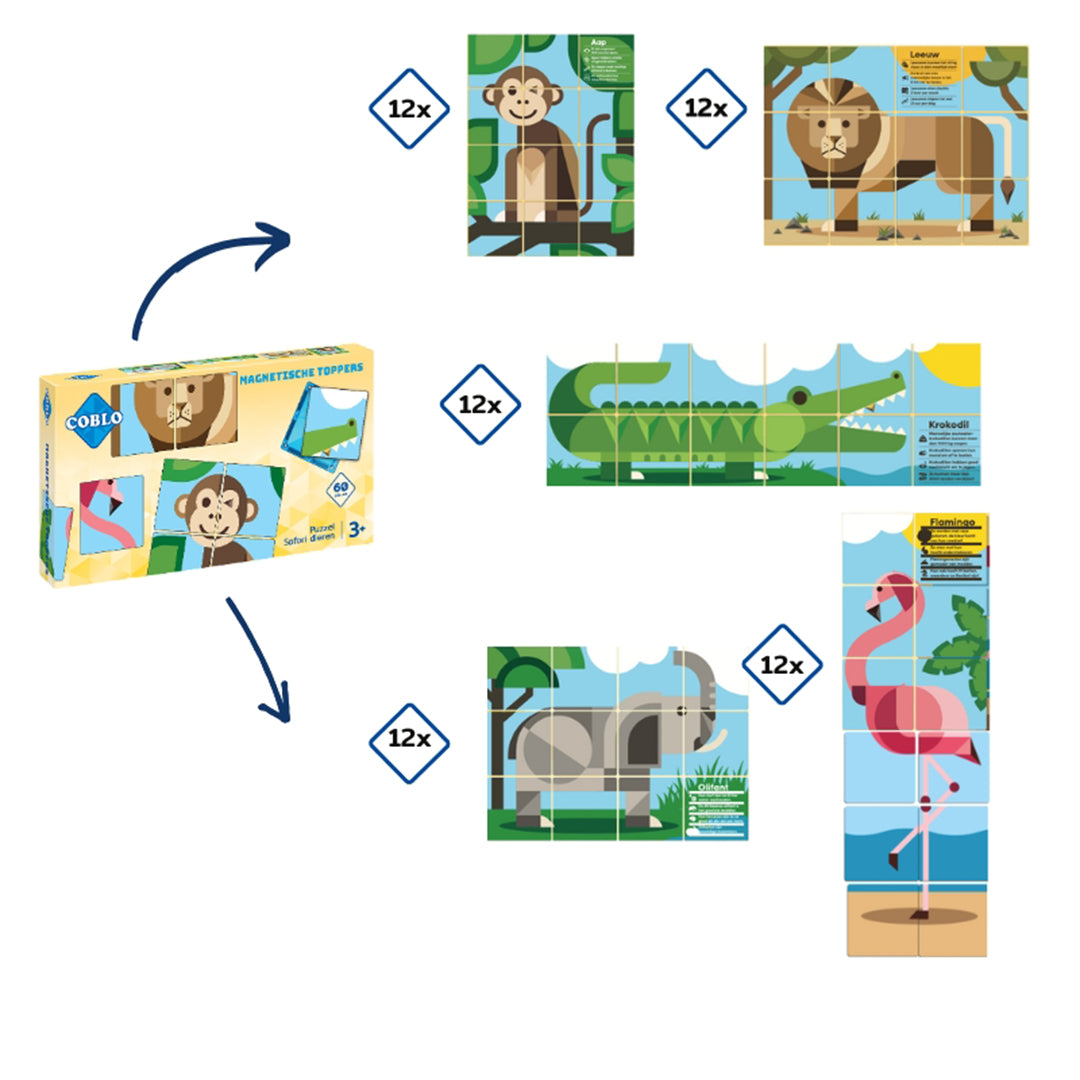 Coblo toppers Dieren 60 stuks