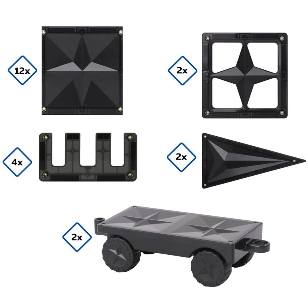 Coblo magnetische tegels zwart - 22 stuks