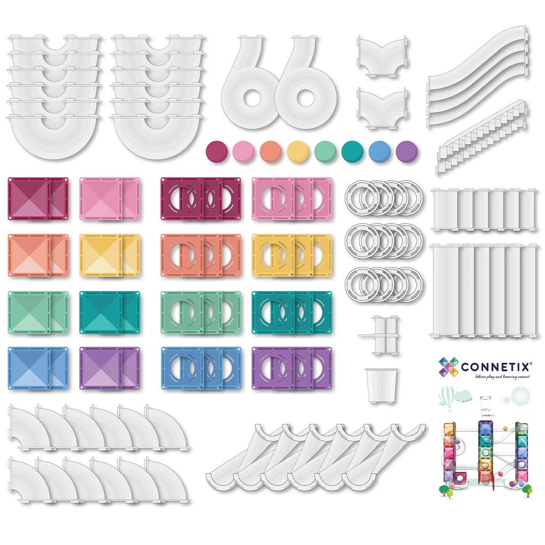 CONNETIX magnetische tegels pastel - Ball Run pack - 114 stuks