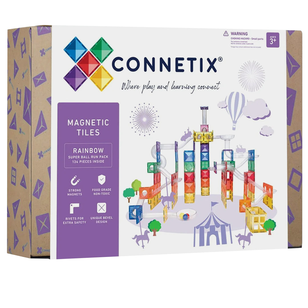CONNETIX magnetische tegels - Super Ball Run pack - 134 stuks