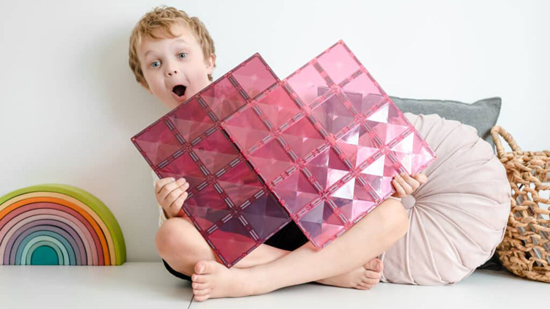 CONNETIX magnetische tegels - Base Plate pack - berry pink - 2 stuks