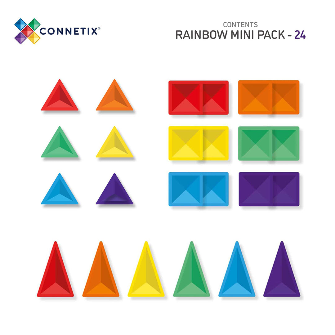 CONNETIX magnetische tegels - Rainbow Mini Pack - 24 Stuks
