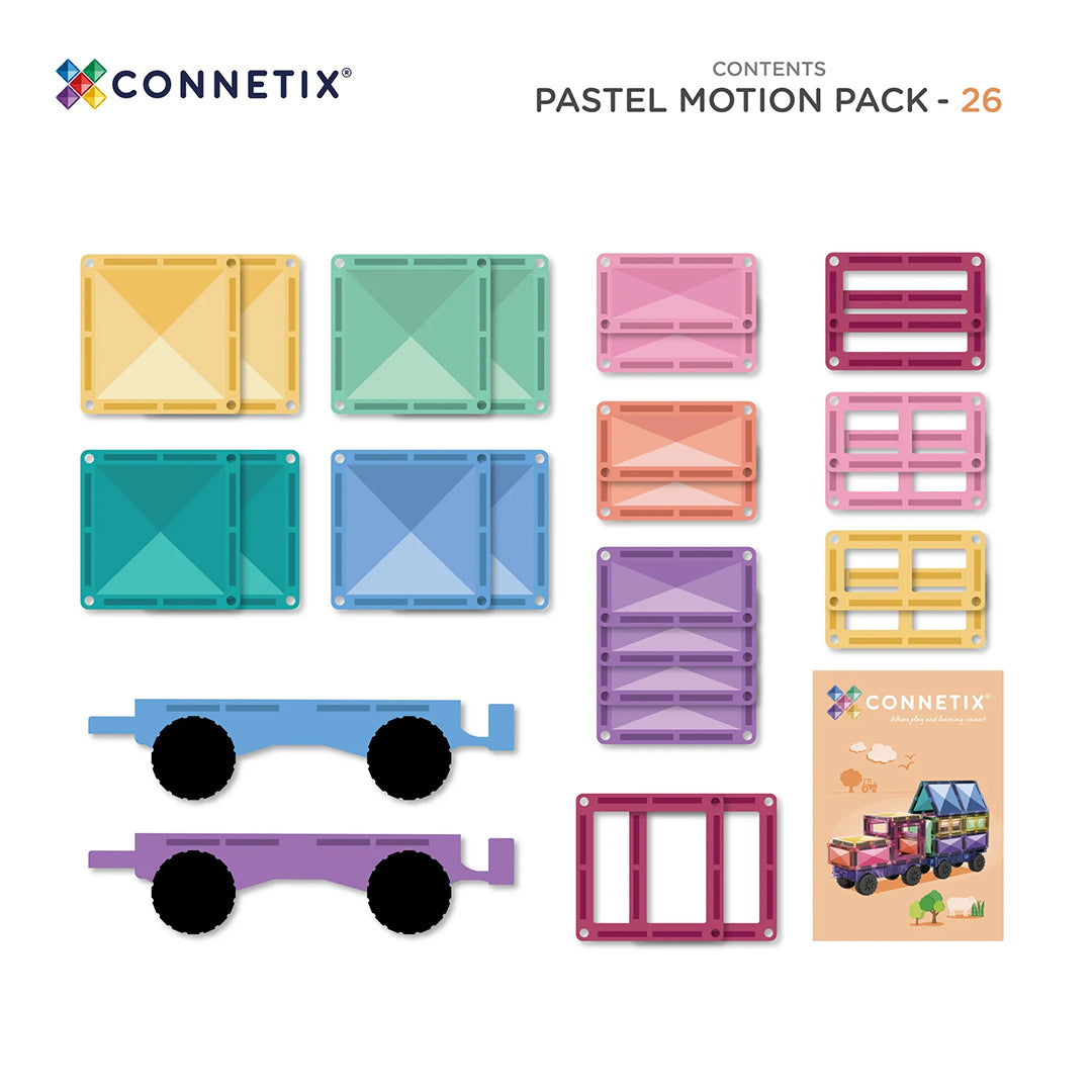 CONNETIX magnetische tegels pastel  - Motion pack - 26 stuks