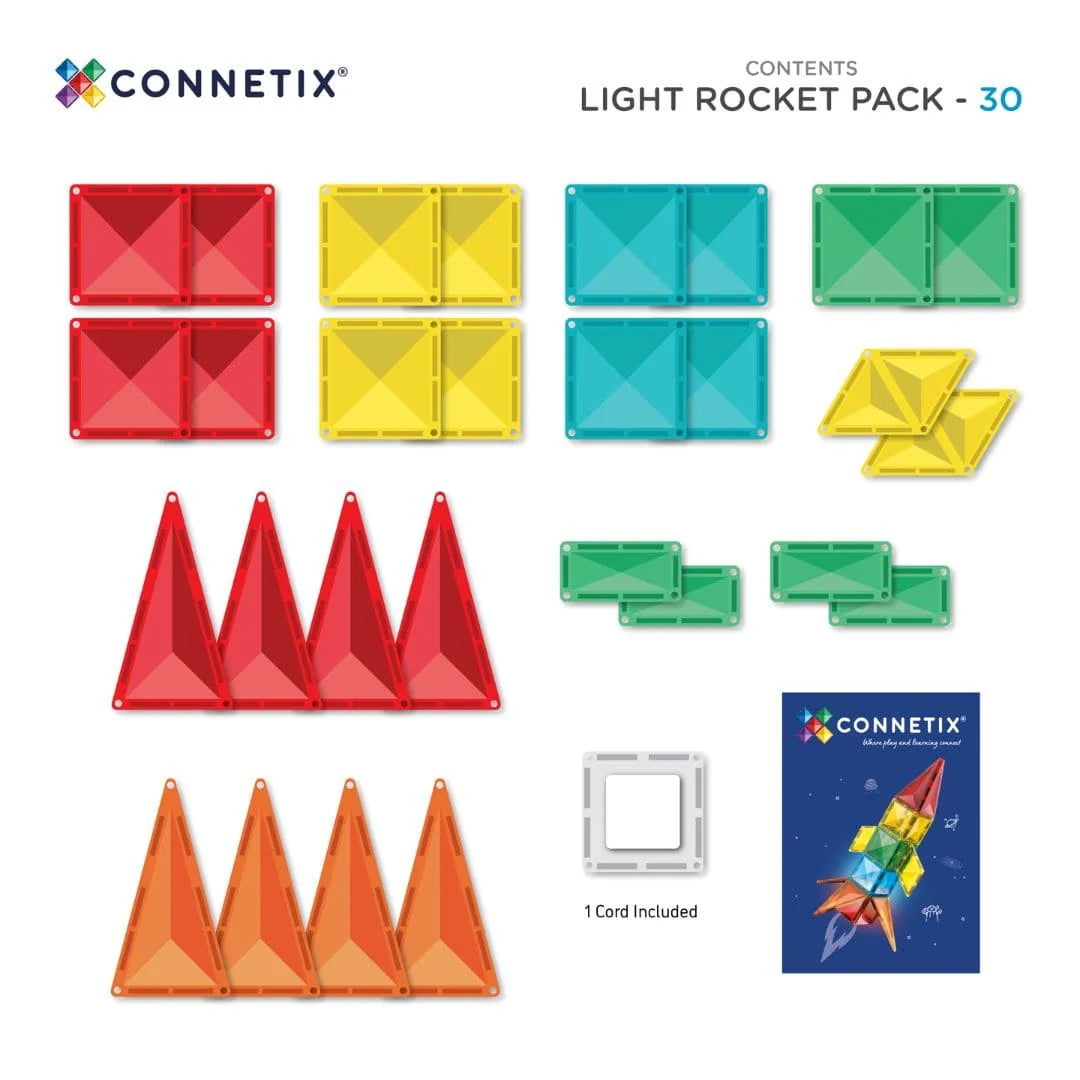 CONNETIX magnetische tegels - Light Rocket pack - 30 stuks
