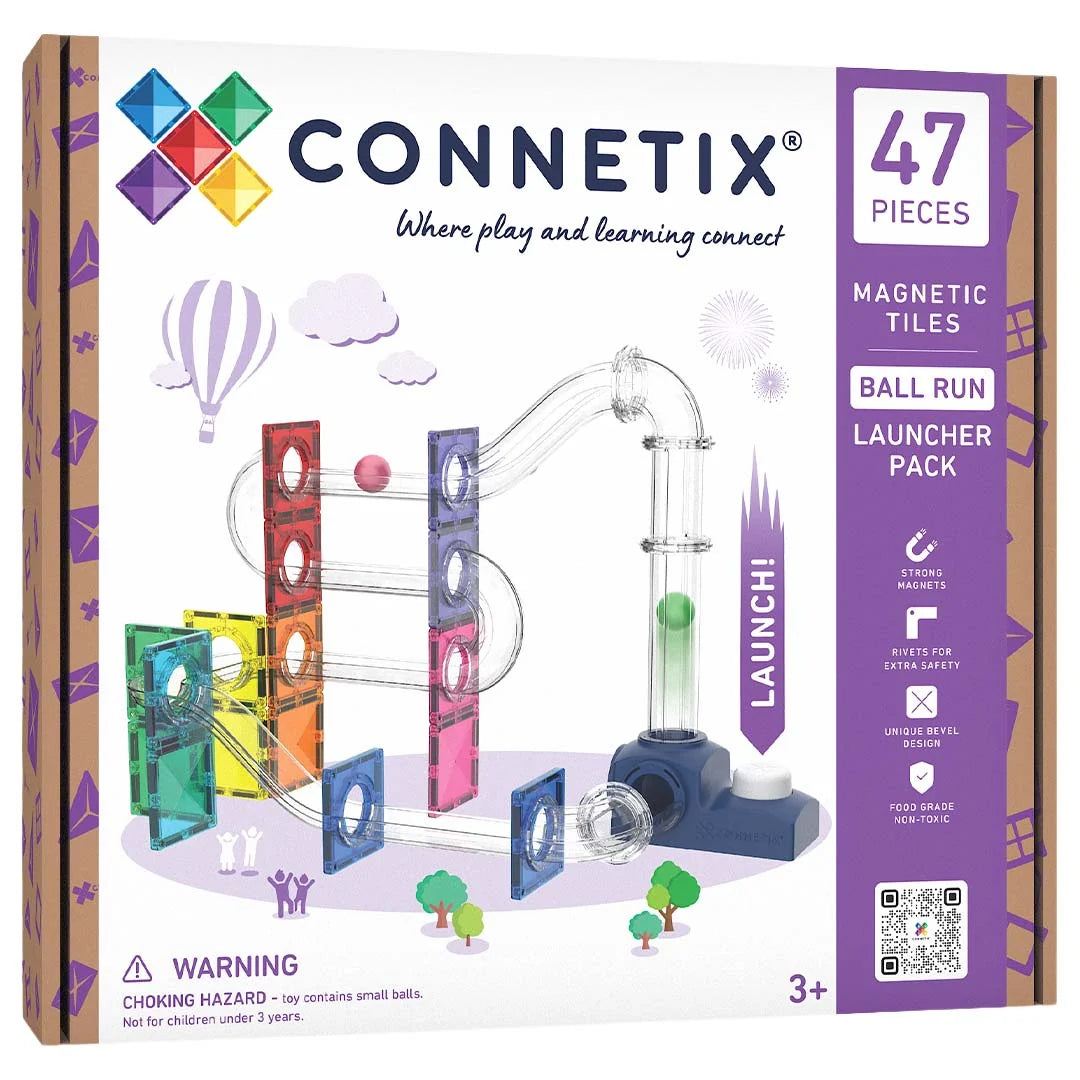 CONNETIX magnetische tegels - Ball Run Launcher pack - 47 stuks