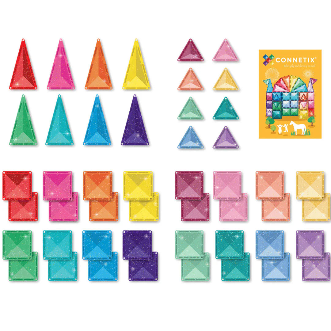 CONNETIX magnetische tegels - Glitter Castle Pack - 48 stuks