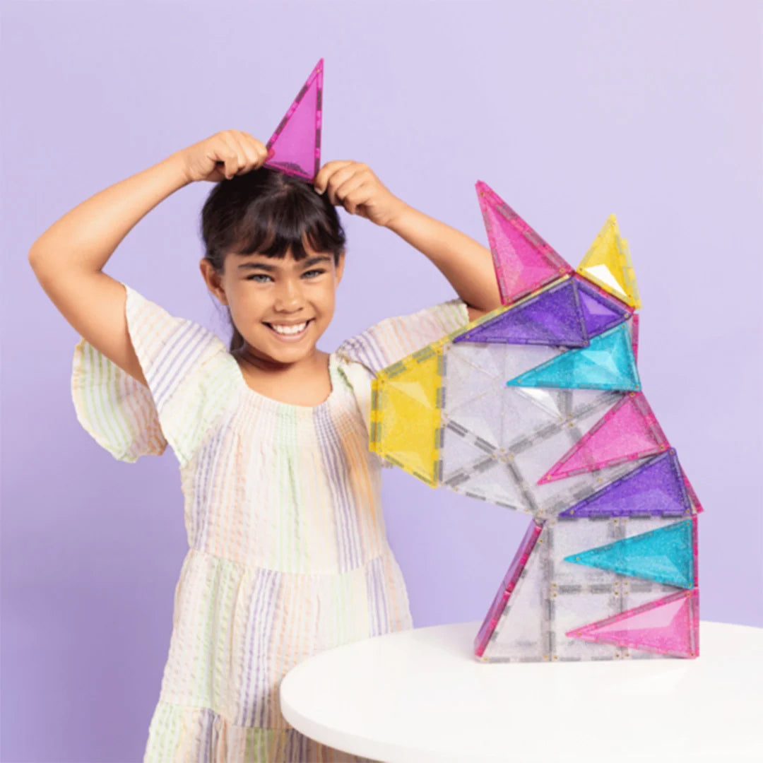 CONNETIX magnetische tegels - Glitter Unicorn Pack - 56 stuks