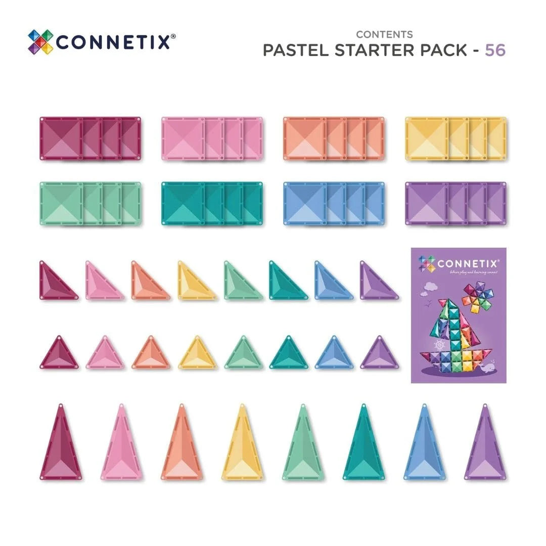 CONNETIX magnetische tegels pastel  - Starter pack - 56 stuks