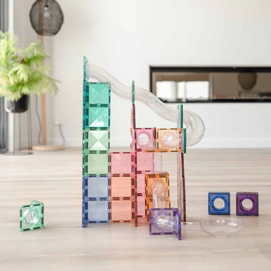 CONNETIX magnetische tegels pastel - Ball Run expansion pack - 80 stuks