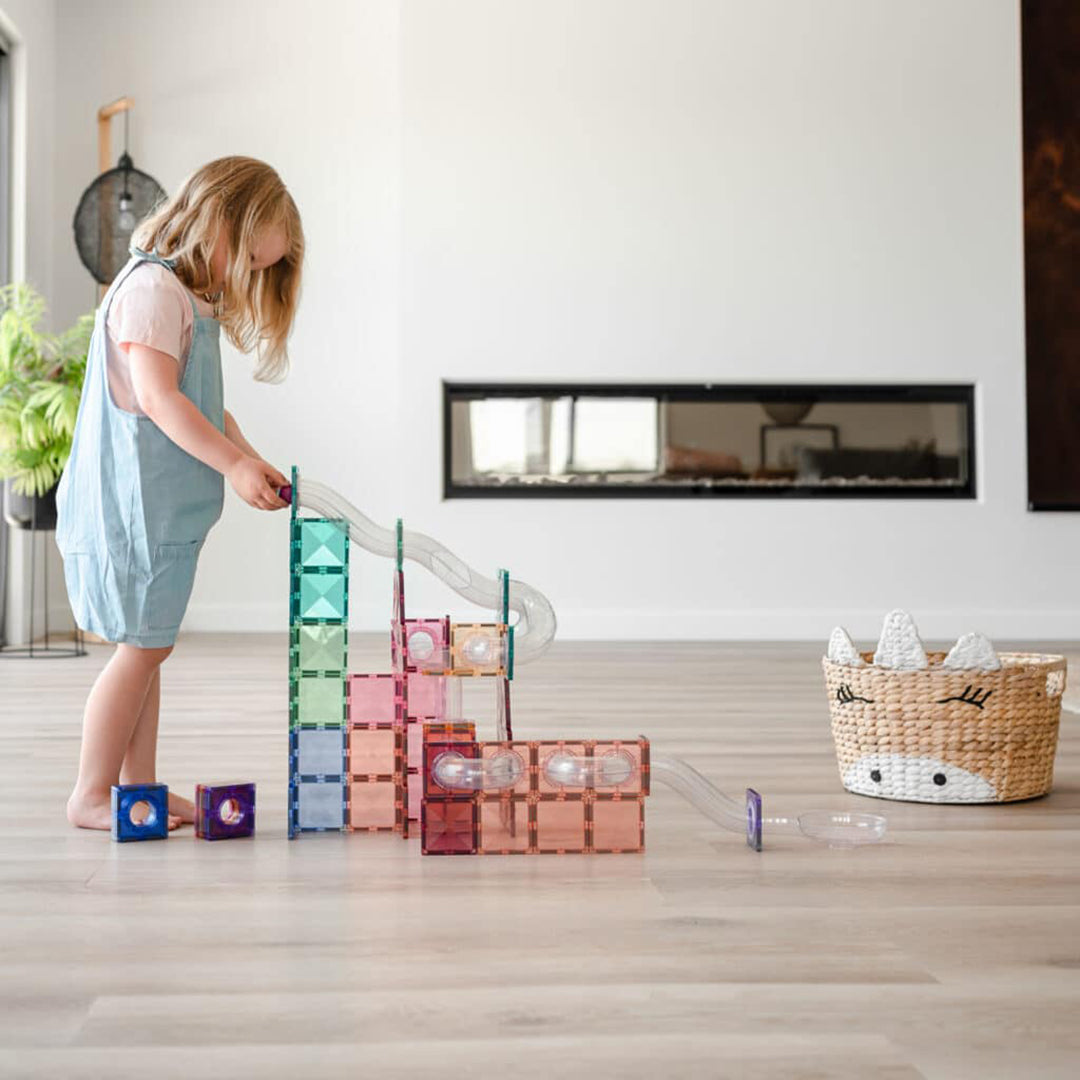 CONNETIX magnetische tegels pastel - Ball Run expansion pack - 80 stuks