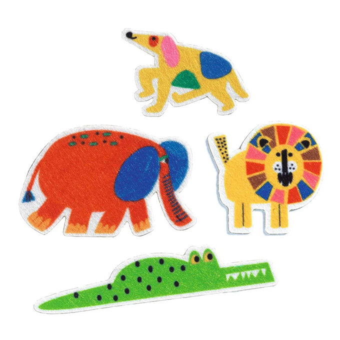 Djeco vilten stickers, Dieren overal!, 60 stuks