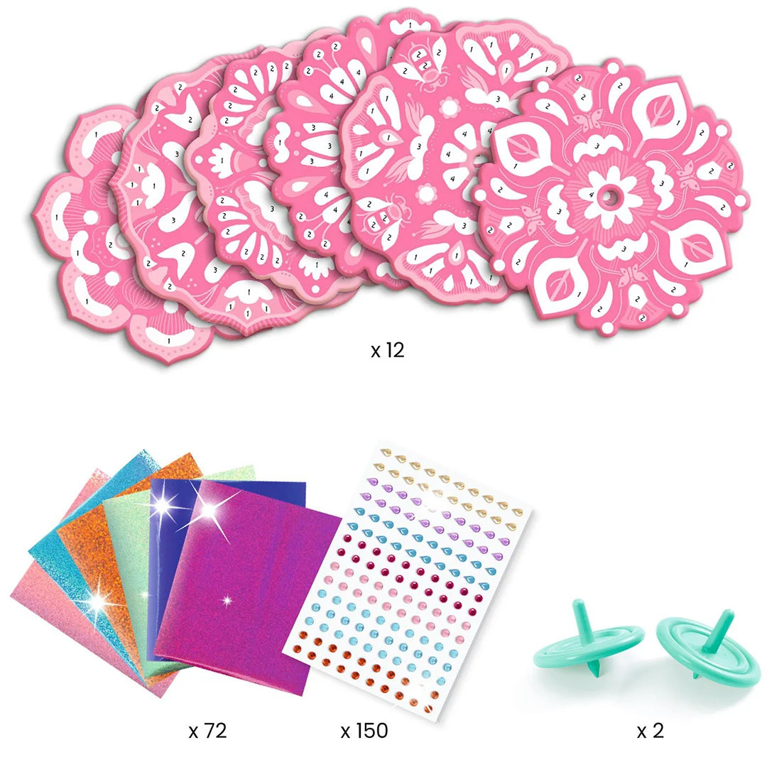 Djeco DIY Knutselset, Tollen maken 'Flower Power' - 6+