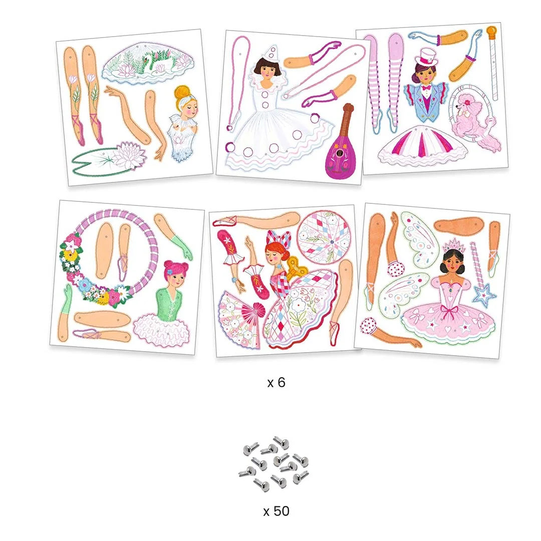 Djeco Beweegbare popjes maken, Marionetten, 5+