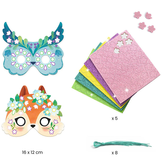 Djeco DIY set, Maskers versieren - Bosdieren 4+