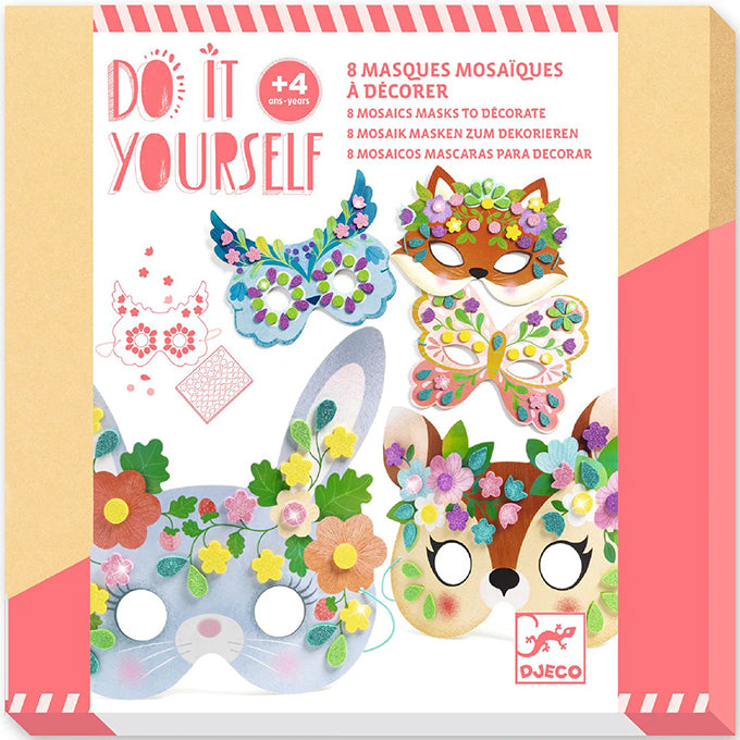 Djeco DIY set, Maskers versieren - Bosdieren 4+