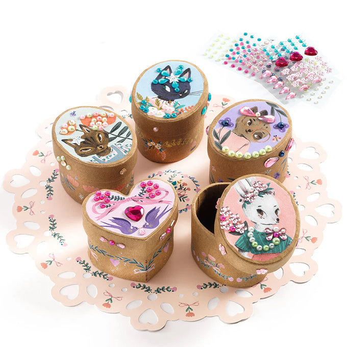 Djeco DIY Knutselset, Mini Opbergdoosjes Adorables', 5st - 6+
