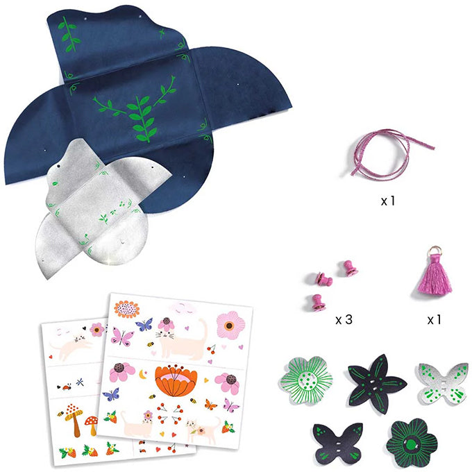 Djeco DIY set, Tas en Portemonnee - Vrolijke vrienden 6+