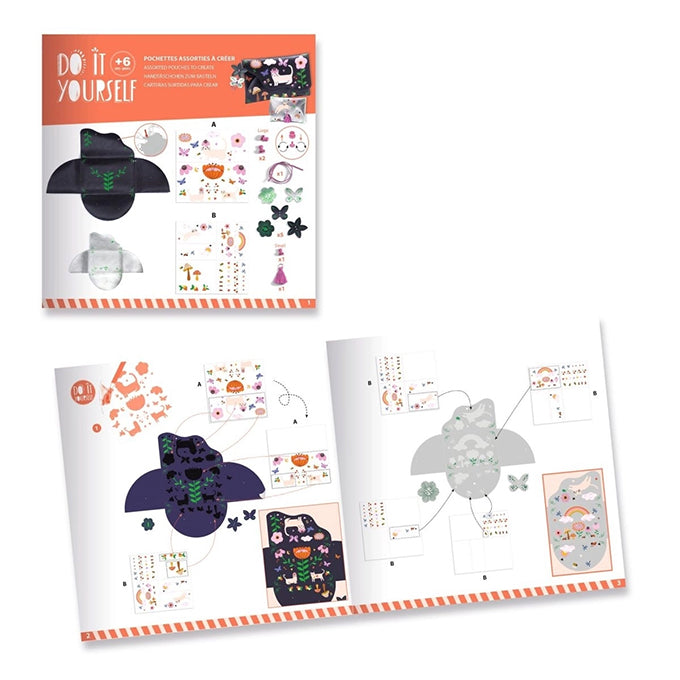 Djeco DIY set, Tas en Portemonnee - Vrolijke vrienden 6+