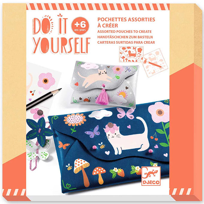 Djeco DIY set, Tas en Portemonnee - Vrolijke vrienden 6+