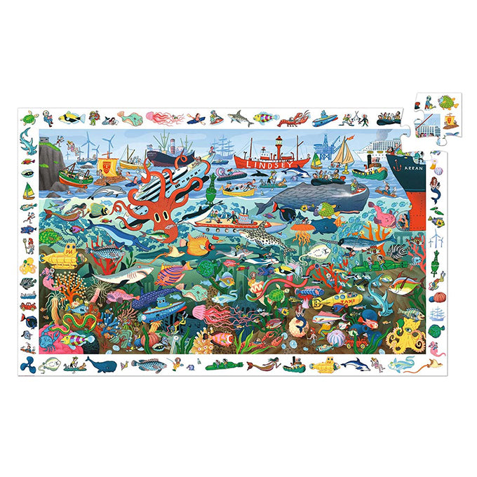 Djeco Ontdek Puzzel 'Geheimen van de zee', 200 st, 61x38 cm