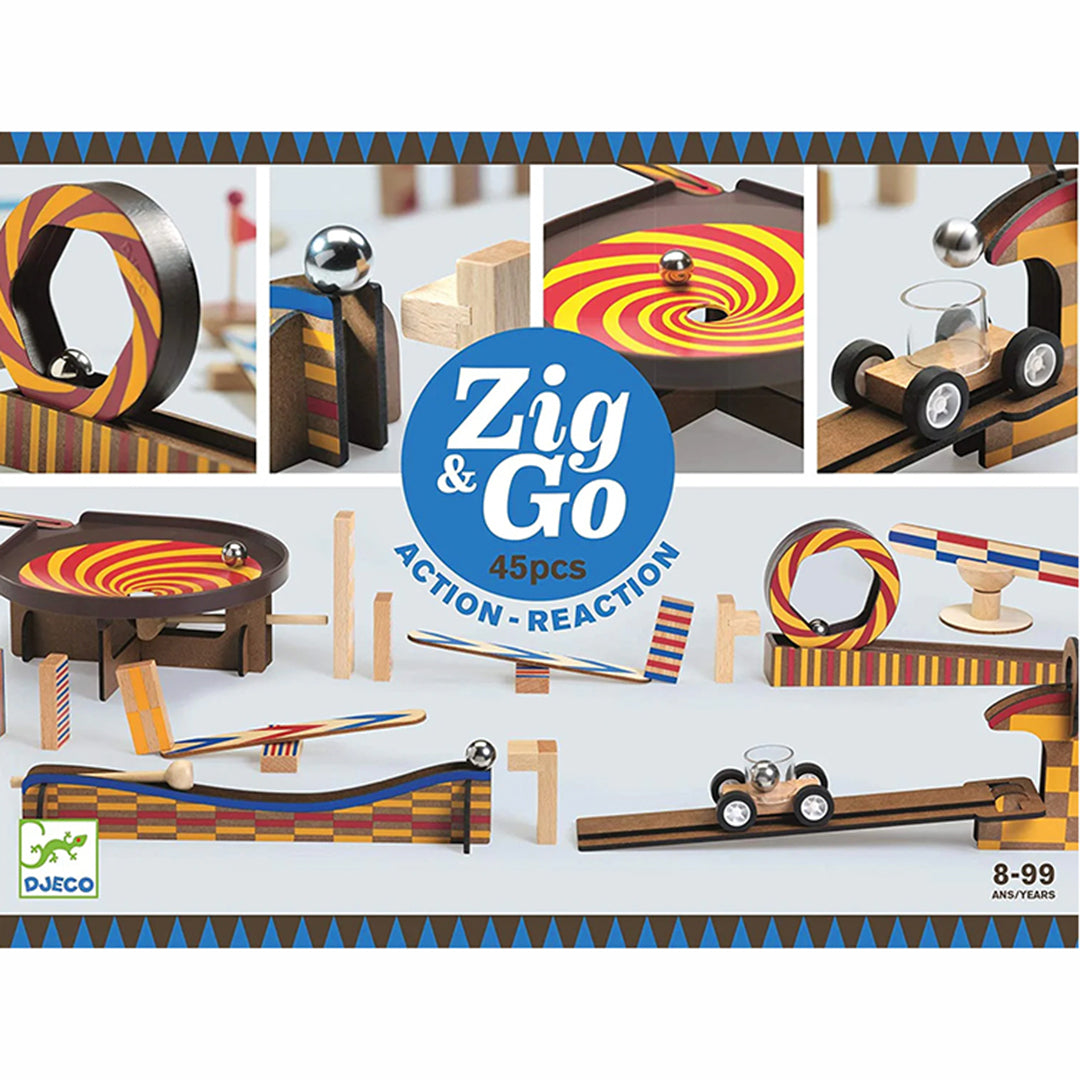 Djeco Zig & Go, Actie-Reactie-Baan, 45-delig