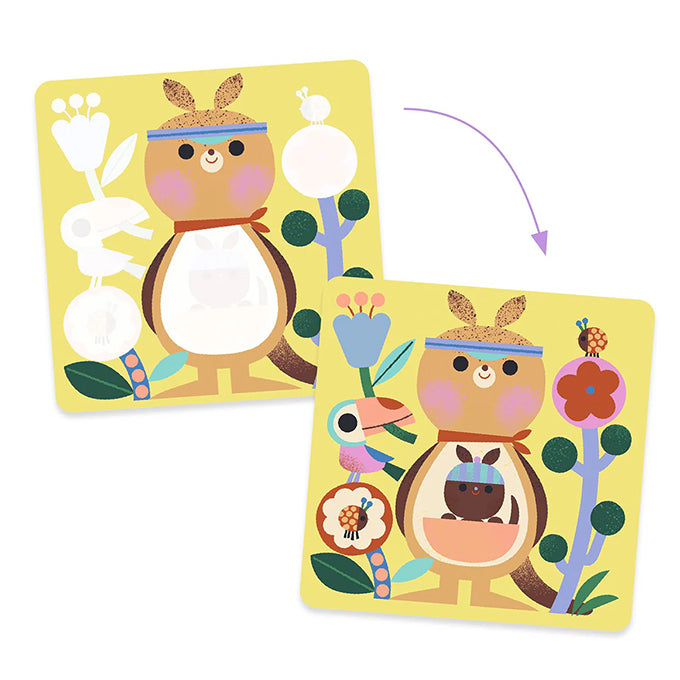 Djeco Magische kleurplaten - Dierenbaby's van over de hele wereld 1,5+