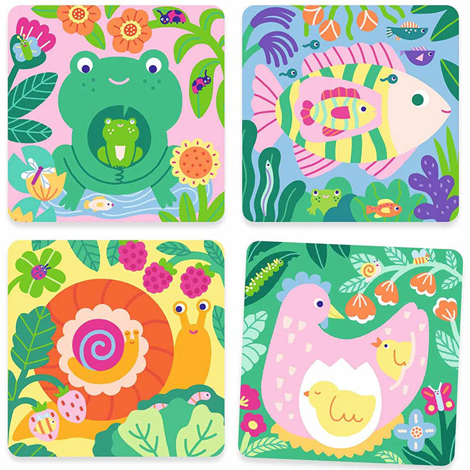 Djeco Magische kleurplaten - Babydieren uit de tuin 1,5+