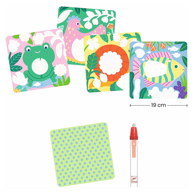 Djeco Magische kleurplaten - Babydieren uit de tuin 1,5+