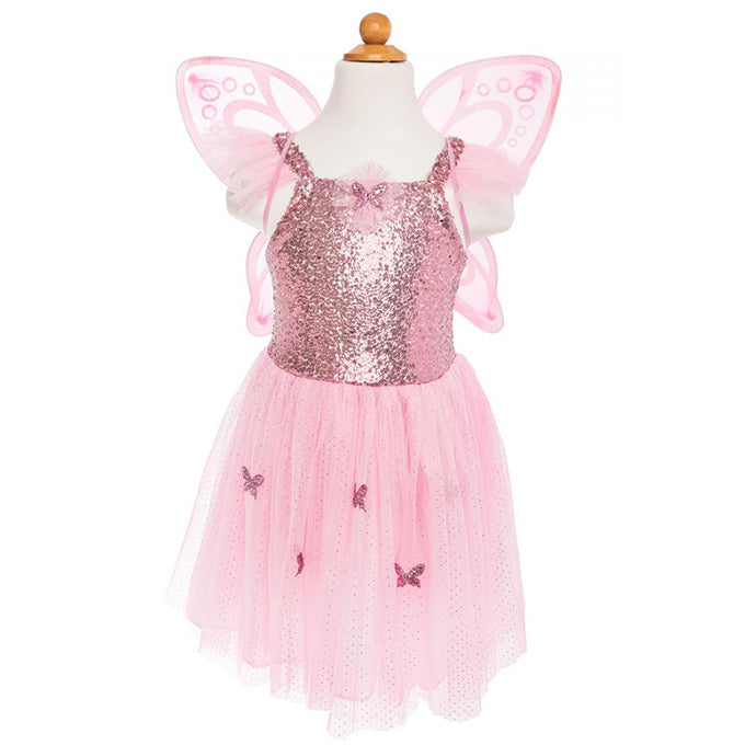 Great Pretenders, Elfenjurk / Vlinderjurk met vleugels, Pink Butterfly Dress, 5-7 jaar