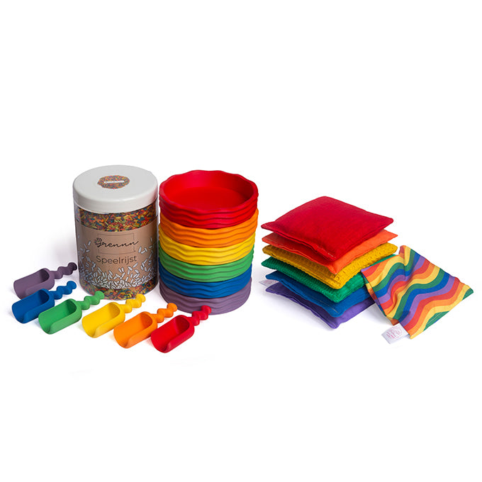 Grennn x Little Botanic Label speelset regenboog waves - compleet