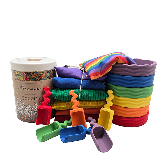 Grennn x Little Botanic Label speelset regenboog waves - compleet